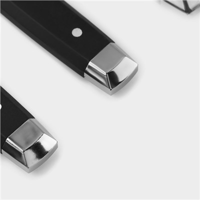 УЦЕНКА Столовые приборы из нержавеющей стали «Аппетит», 24 предмета, цвет ручек чёрный