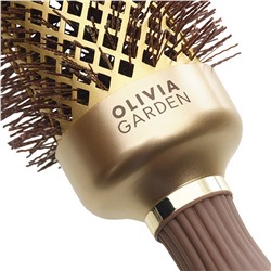 Olivia Garden Термобрашинг для укладки волос / Expert Blowout Shine Wavy Bristles Gold & Brown, 45 мм, коричневый 24349