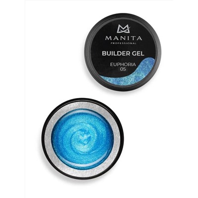 MANITA Гель моделирующий для ногтей с хлопьями юки / Builder Gel Euphoria №05, 15 мл 28104
