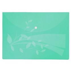 Папка с кнопкой  А4 FO-CBF02  120мкм зеленая Flexoffice