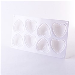 80326-286G Форма Сердце для выпечки кексов, пирожных, конфет, муссов силикон (х120).