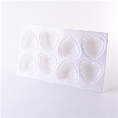 80326-286G Форма Сердце для выпечки кексов, пирожных, конфет, муссов силикон (х120).
