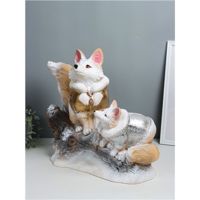 Копилка для денег «Лисичка на бревне», гипс, 45×49×23 см
