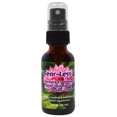Flower Essence Services, Fear-Less, цветочная эссенция и эфирное масло, 30 мл