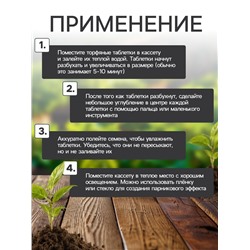 Набор для рассады: торфяная таблетка d=4.1 см, 24 шт., кассета на 24 ячейки по 40 мл, поддон 35.5×22.5 см, зелёный, пластик, Экоторф