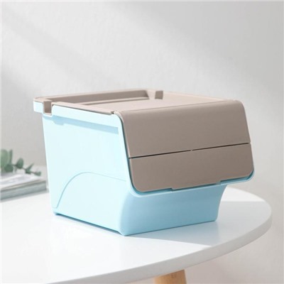 Контейнер пластиковый для хранения с крышкой-полкой, 17×11×11 см, МИКС