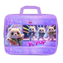 Папка А4 на молнии с ручками 35х26,5х7,5 см "K-pop мишки" (091136) 32101 Хатбер