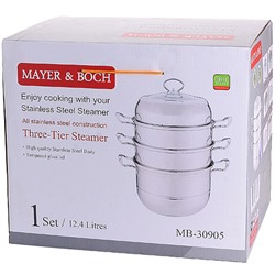 30905 Мантоварка 3х-ярусная 12,4л 32 см нерж/ст MB (х4)