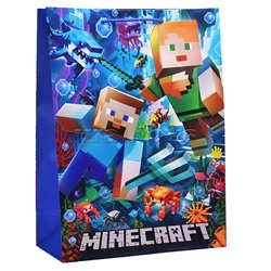 Пакет подарочный матовый "Пиксели в море" XL