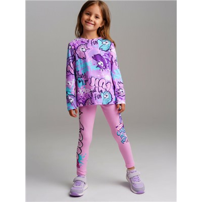 Фуфайка трикотажная для девочек (футболка с длинными рукавами)