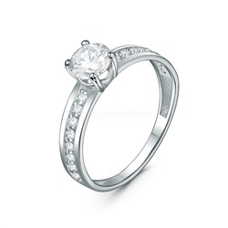 Кольцо из серебра с фианитами родированное 925 пробы К-2690-Р