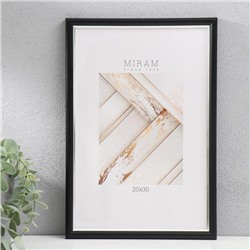 Фоторамка для фото 20×30 см «МИРАМ», пластик, чёрный, (пластиковый экран)