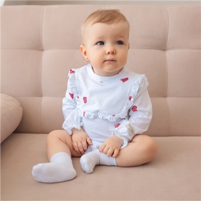 Боди детское с рюшами MINAKU, рост 80-86 см, молочное