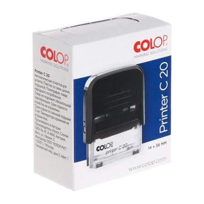Оснастка для штампа автоматическая, COLOP Printer Сompact 20, 38 x 14 мм, корпус чёрный