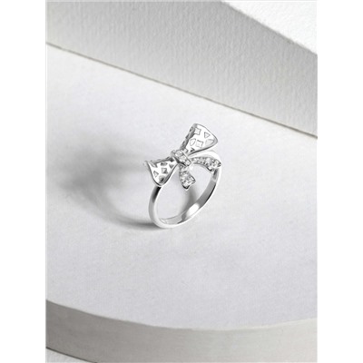 Кольцо из серебра с фианитами родированное - Бант 211-10-269р