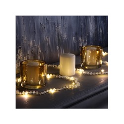 Гирлянда «Нить» 2 м роса с насадками «Бусы», IP20, нить серебристая, 20 LED, батарейки AAx2 (не в комплекте), 2 режима, свечение тёплое белое