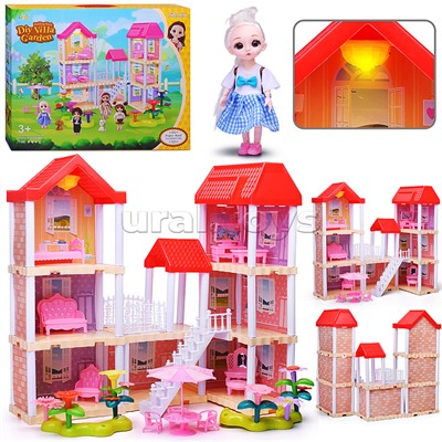 Дом для куклы "Дачный котедж" с мебелью, в коробке