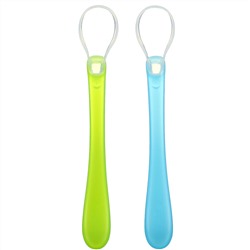 Green Sprouts, Feeding Spoons, 6-12 Months, Aqua, 2 Pack
