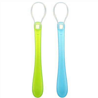 Green Sprouts, Feeding Spoons, 6-12 Months, Aqua, 2 Pack