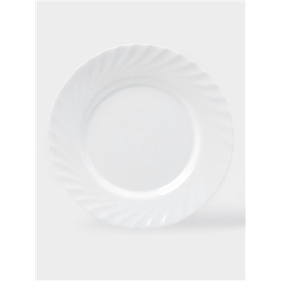 Тарелки Luminarc TRIANON, d=25 см, обеденные, набор 6 шт., стеклокерамика, белые