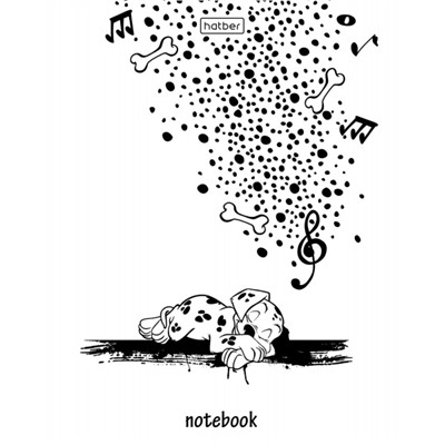 Тетрадь  48л клетка пластиковая обложка 300мкм "Забавные далматинцы" (092370) Хатбер