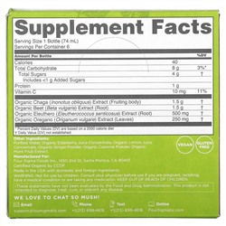 Four Sigmatic, Adaptogen Immune Support with Chaga, Elderberry, 6 Bottles, 2.5 fl oz (74 ml) Each