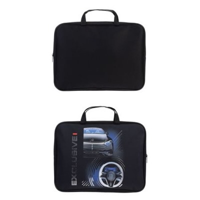 Папка А4 на молнии с ручками 35х26,5х4 см "Exclusive car" ткань (091132) 31116 Хатбер