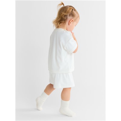 Костюм (шорты и футболка) Крошка Я Plushy, р. 74-80 см, молочный