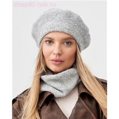 Эльза пряжа Альпака пайетки Берет (56-58)