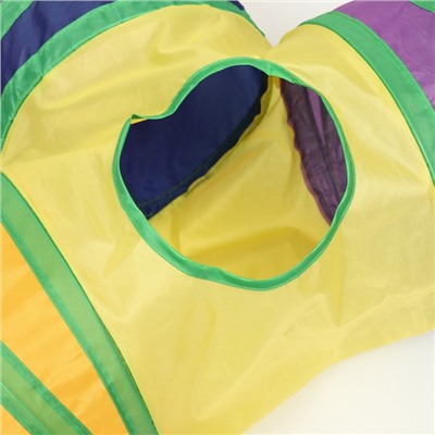 Туннель для кошек шуршащий «Тройник», 80×25 см, разноцветный