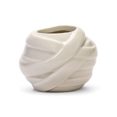 Декоративный горшок для цветов «Мумия», 50 мл, 6.5×6.5×5 см, керамический, белый, Greengo