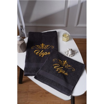 14419/8 Царь полотенце махровое плотность 400гр (Графит)