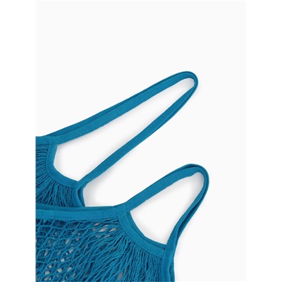 Набор 2 шт.: сумка-авоська плетёная, клетка 1.5 см, синяя