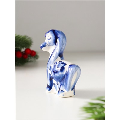 Фигурка фарфор «Лошадь Грива», 7.5×6.5×2.5 см, гжель