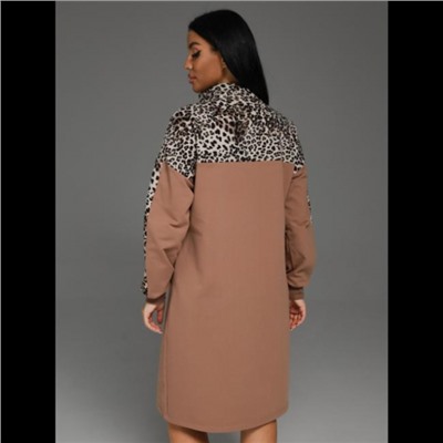 Платье Синди (Кофе леопард)