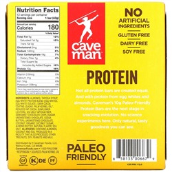 Caveman Foods, Protein Bar, Chocolate Almond Butter, 12 Bars, 1.52 oz (43 g) Each