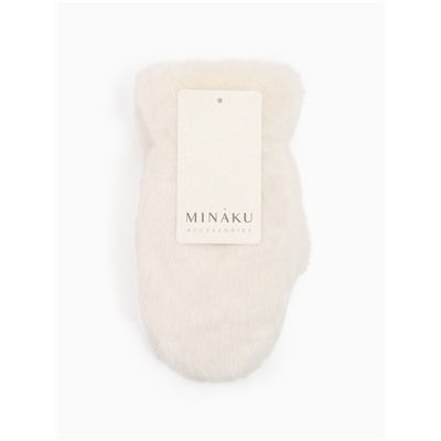 Варежки подростковые MINAKU, пушистые, 20 см, белые