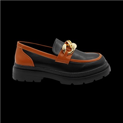 Лоферы 3202 черно коричневый