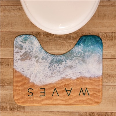 Коврик для ванной «Этель» Waves, 50×40 см, велюр