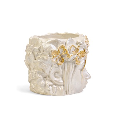 Декоративное кашпо для цветов «Вера», 300 мл, 11×11×10 см, гипс, белое