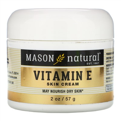 Mason Natural, крем с витамином E, 57 г (2 унции)