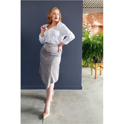 Юбка шелк 3203 (Цепи серые)