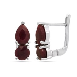 Серьги из серебра рубин корунд, Люсен