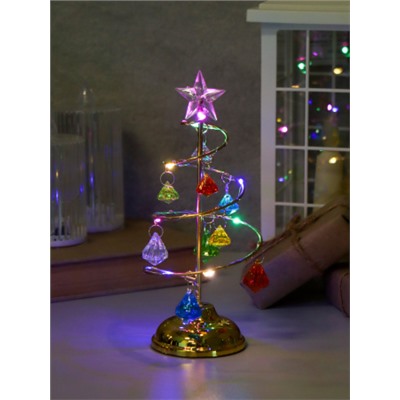 Новогоднее украшение Елка 19 см разноцветная / NG-01/3 /уп 96/Новый год