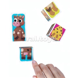 Кубики пластмассовые Умные кубики "Зверопутаница" 6 шт (12 персонажей) Baby Toys