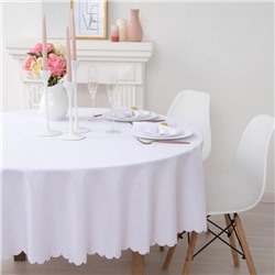 Скатерть однотонная, белая, d=200, 100% п/э