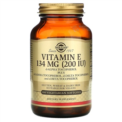 Solgar, Naturally Sourced Vitamin E, 200 IU, 100 Vegetarian Softgels