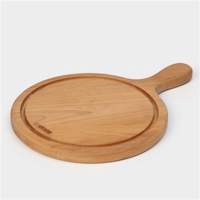 Доска для пиццы с ручкой Adelica, d=25 см, дерево бук