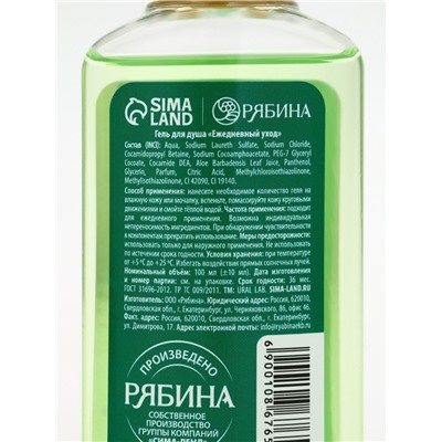 Подарочный набор новогодний: гель для душа 2 шт. х100 мл, мочалка для тела, аромат яблоко и глинтвейн, URAL LAB