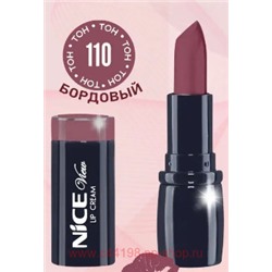 NICE Помада Увлажняющая+пробник тон 110 матовый бордовый 0104